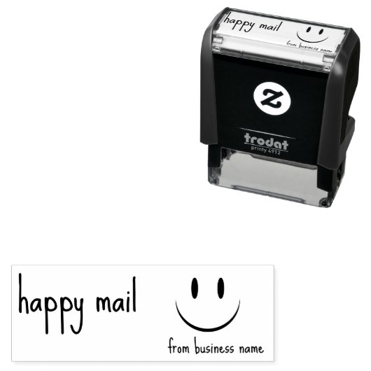 Happy Mail from Business Name Face Smile Zelfinktende Stempel (In situ)
