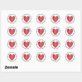 Happy Mail ・ Heart Stamp Red Ronde Sticker (Vel)