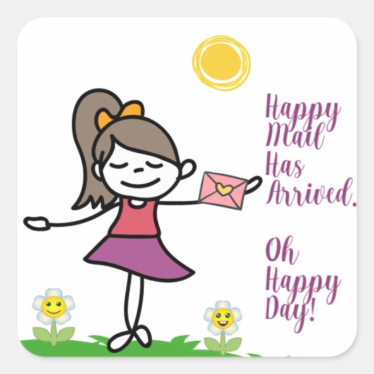 Happy Mail is gearriveerd. O, fijne dag! Stickers (Voorkant)