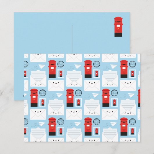 Happy Mail - Kawaii Post Briefkaart (Voorkant / Achterkant)