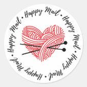 Happy Mail Knit Shop Ronde Sticker (Voorkant)