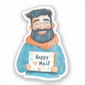 Happy Mail, Man Sticker (Voorkant)