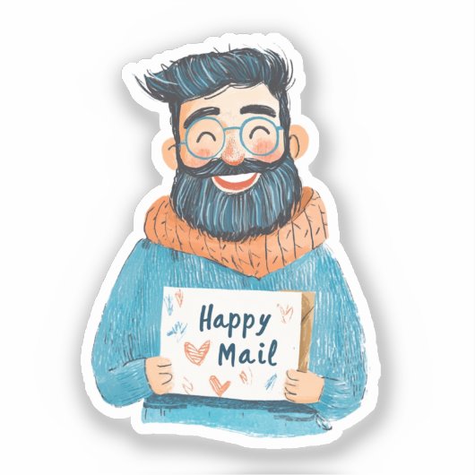 Happy Mail, Man Sticker (Voorkant)