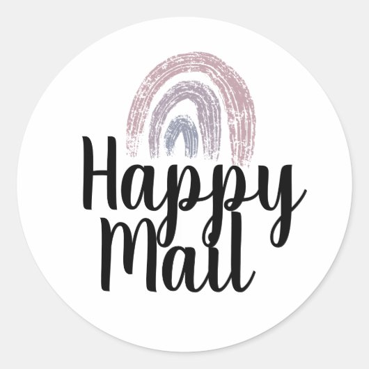 Happy Mail Rainbow Business Packaging Planner Ronde Sticker (Voorkant)