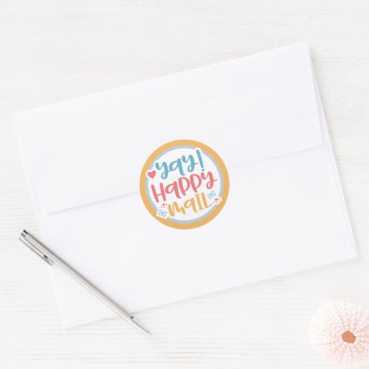 Happy Mail Ronde Sticker (Envelop)