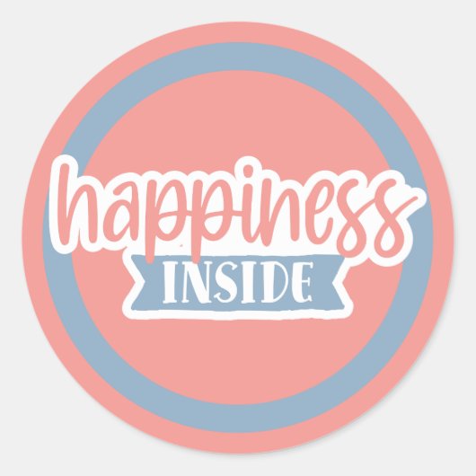 Happy Mail Ronde Sticker (Voorkant)
