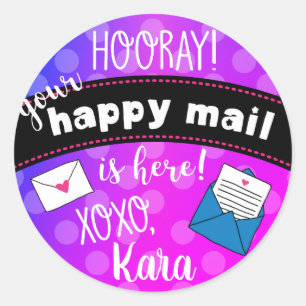 Happy mail ronde sticker
