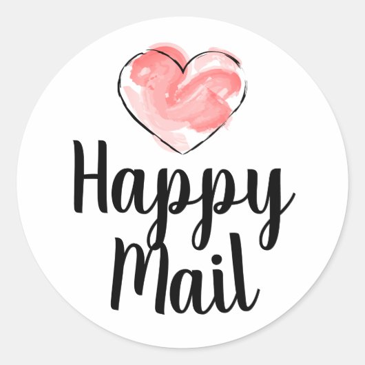 Happy mail-ronde-stickers ronde sticker (Voorkant)