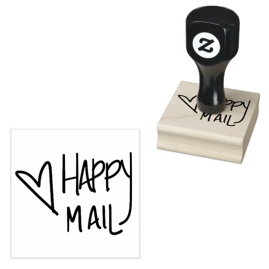 Happy mail rubber stempel (Gestempeld)