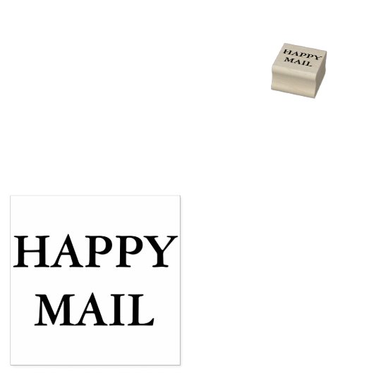Happy Mail Stamp Rubberstempel (Gestempeld)