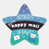 Happy mail ster sticker (Voorkant)