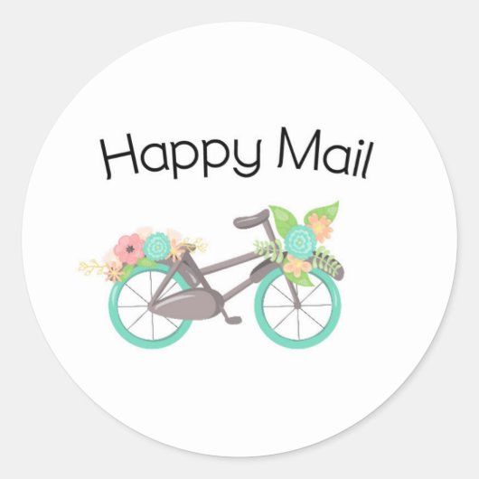 Happy Mail Sticker - bloemenfiets!! (Voorkant)
