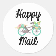 Happy Mail Sticker - florale fiets!!