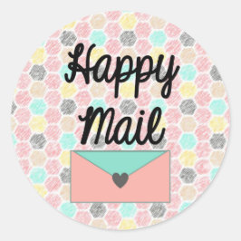 Happy Mail Sticker - geometrisch honingraatontwerp