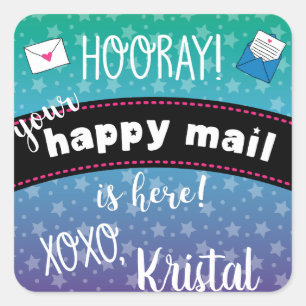 Happy mail vierkante sticker