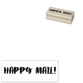 Happy Mail Wood en Rubber Stamp Rubberstempel (Gestempeld)