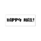 Happy Mail Wood en Rubber Stamp Rubberstempel (Afrduk)