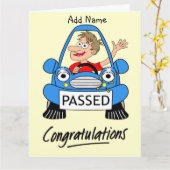 Happy Male heeft net een rijexamen afgelegd Kaart (Gele Bloem)