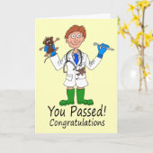 Happy Male heeft net medische examenkaart gekregen Kaart (Gele Bloem)