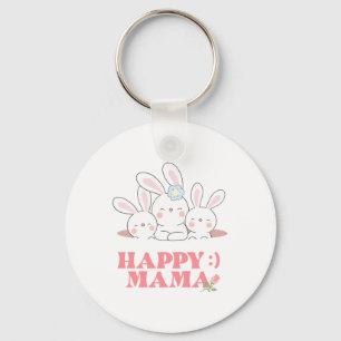 Happy Mama Bunny Rabbit Sleutelhanger