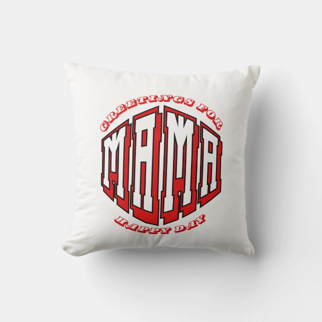 Happy Mama Day Sierkussen - Hartelijke groeten (Voorkant)