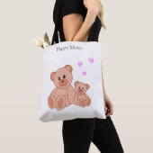 Happy mama en Cute Beren Tote Bag (Dichtbij)