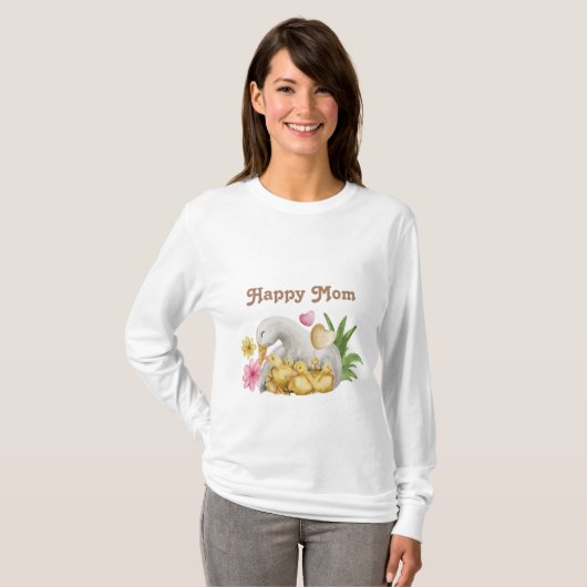 Happy mama met Baby Waterverf Cute T-shirt (Voorkant volledig)