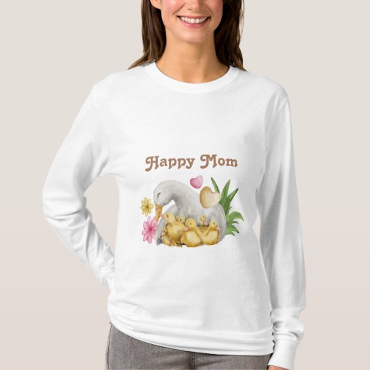 Happy mama met Baby Waterverf Cute T-shirt (Voorkant)