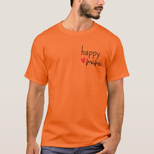 Happy Mama Minimal Heart Design T-shirt (Voorkant)