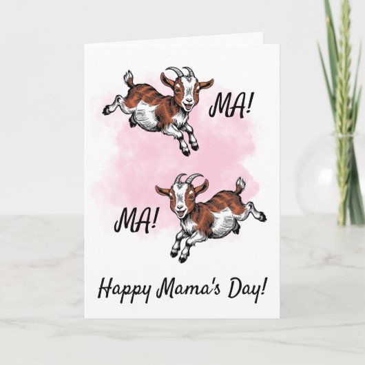 Happy Mama's Day Goat Kaart Funny Moederdag (Voorkant)