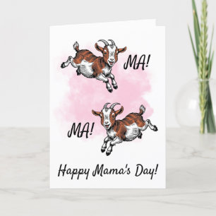 Happy Mama's Day Goat Kaart Funny Moederdag