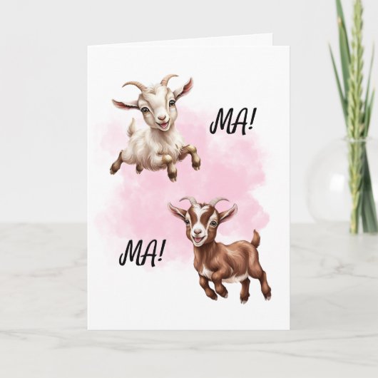 Happy Mama's Day Goat Kaart Funny Moederdag (Voorkant)