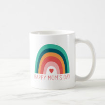 Happy Mam's Day Rainbow Heart Modern Bright Colors