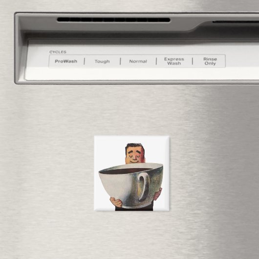  Happy Man Drink Giant Cup koffie Magneet (Insitu (Vaatwasser))