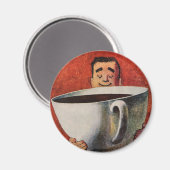  Happy Man Drink Giant Cup koffie Magneet (Voorkant / Achterkant)