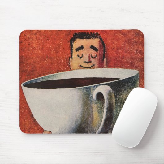  Happy Man Drink Giant Cup koffie Muismat (Met muis)