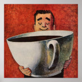  Happy Man Drink Giant Cup koffie Poster (Voorkant)