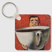  Happy Man Drink Giant Cup koffie Sleutelhanger (Voorkant)