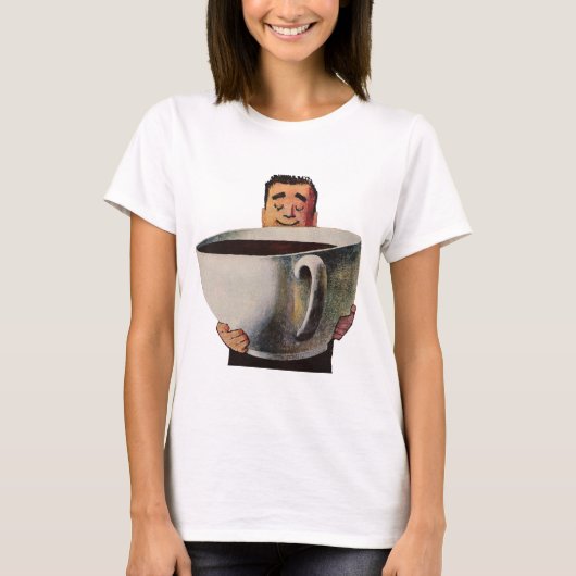  Happy Man Drink Giant Cup koffie T-shirt (Voorkant)