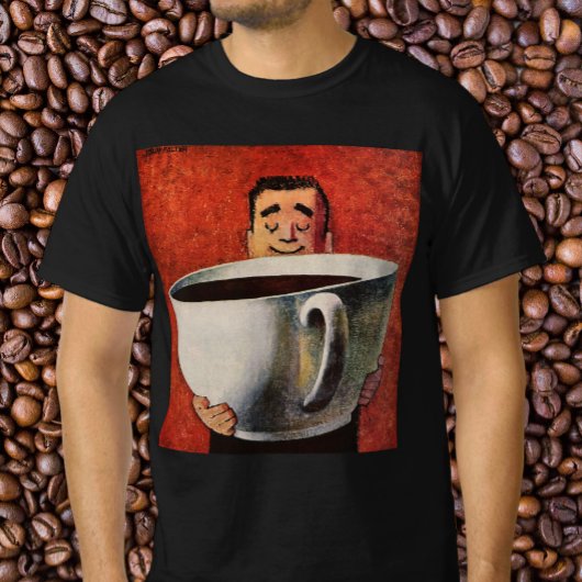 Happy Man Drink Giant Cup koffie T-shirt