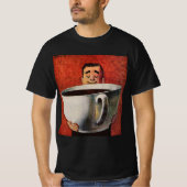 Happy Man Drink Giant Cup koffie T-shirt (Voorkant)