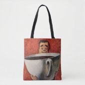 Happy Man Drink Giant Cup koffie Tote Bag (Voorkant)