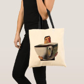 Happy Man Drink Giant Cup koffie Tote Bag (Voorkant (product))