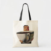  Happy Man Drink Giant Cup koffie Tote Bag (Voorkant)