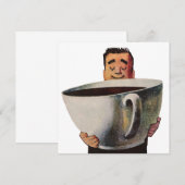  Happy Man, Giant Cup Koffieuitnodiging Kaart (Voorkant / Achterkant)