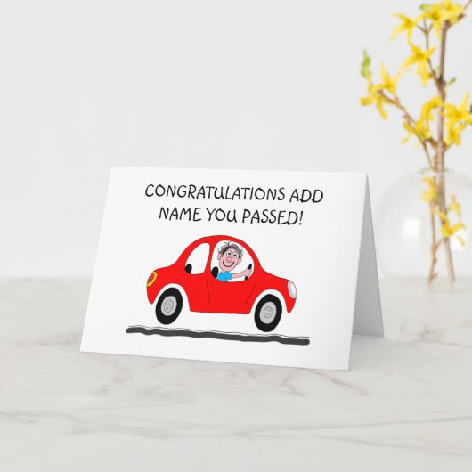 Happy man just passed driving test kaart (Gele Bloem)