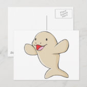 Happy Manatee Cartoon Briefkaart (Voorkant / Achterkant)
