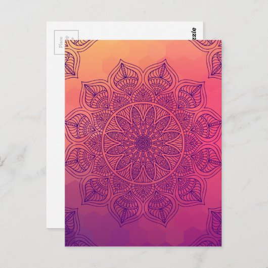 Happy mandala briefkaart (Voorkant / Achterkant)