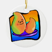 Happy Mango Keramisch Ornament (Voorkant)