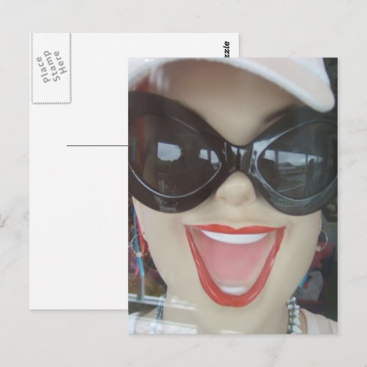 Happy Mannequin Head Briefkaart (Voorkant / Achterkant)